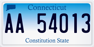 CT license plate AA54013