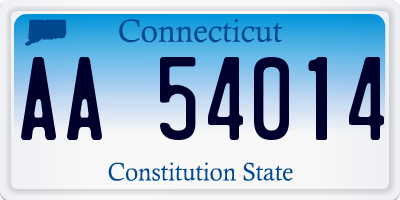 CT license plate AA54014