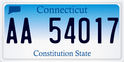 CT license plate AA54017