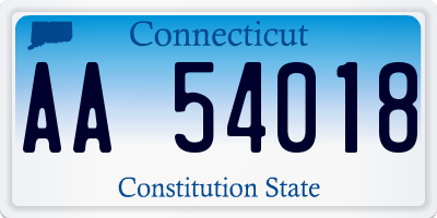 CT license plate AA54018