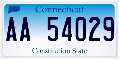 CT license plate AA54029