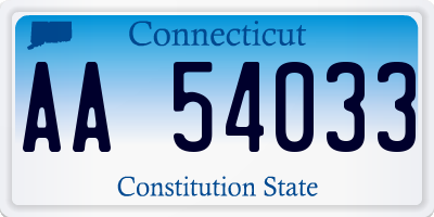 CT license plate AA54033