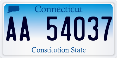 CT license plate AA54037