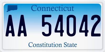 CT license plate AA54042