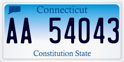 CT license plate AA54043