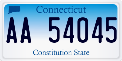 CT license plate AA54045