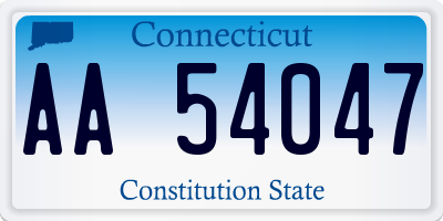 CT license plate AA54047