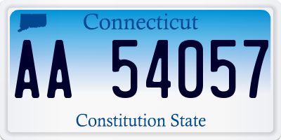 CT license plate AA54057