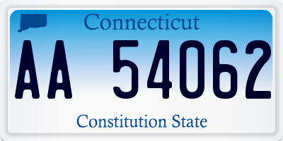 CT license plate AA54062