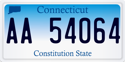 CT license plate AA54064