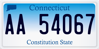 CT license plate AA54067