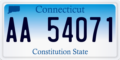 CT license plate AA54071