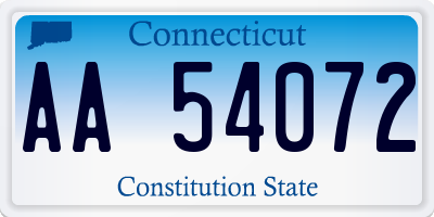 CT license plate AA54072
