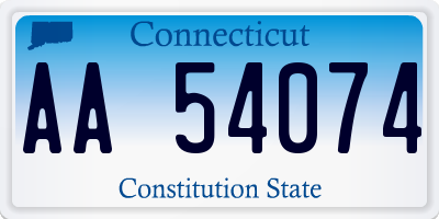 CT license plate AA54074