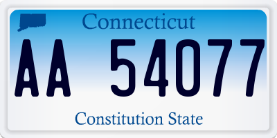 CT license plate AA54077