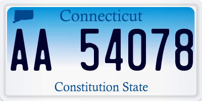 CT license plate AA54078