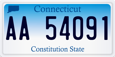 CT license plate AA54091