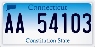 CT license plate AA54103