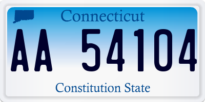 CT license plate AA54104