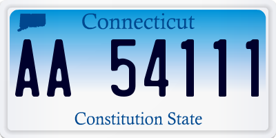 CT license plate AA54111