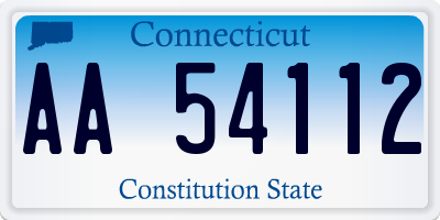CT license plate AA54112