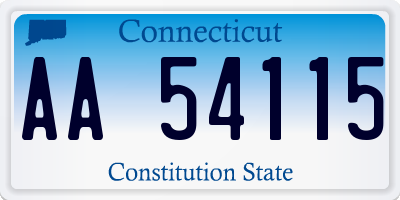 CT license plate AA54115