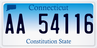 CT license plate AA54116