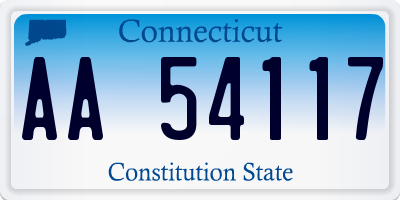 CT license plate AA54117