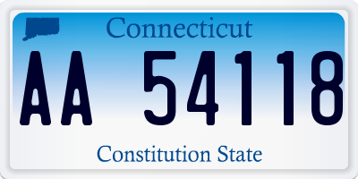 CT license plate AA54118