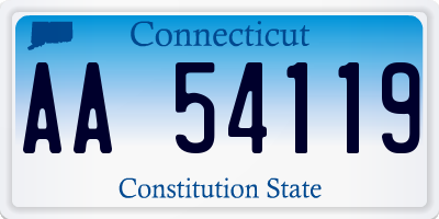 CT license plate AA54119