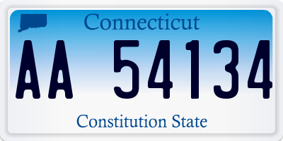 CT license plate AA54134