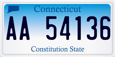 CT license plate AA54136