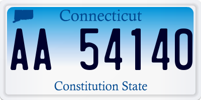 CT license plate AA54140