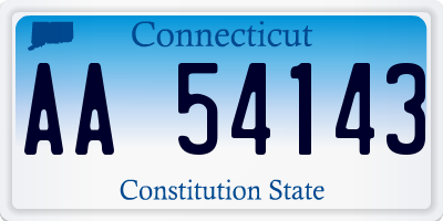 CT license plate AA54143