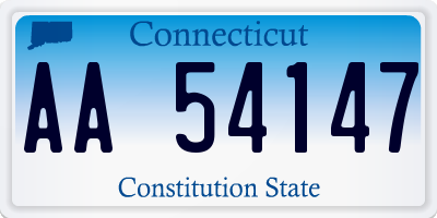 CT license plate AA54147