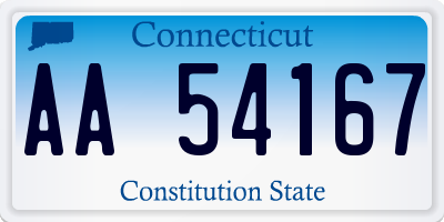 CT license plate AA54167