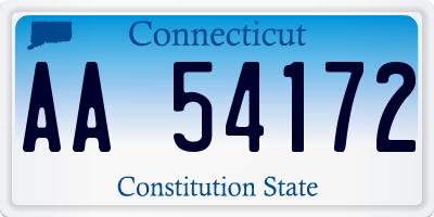 CT license plate AA54172