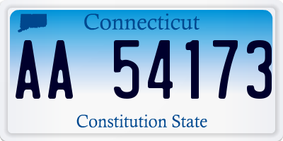 CT license plate AA54173