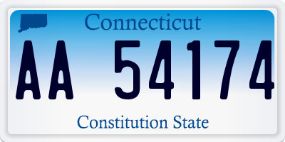 CT license plate AA54174