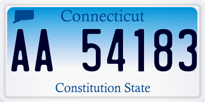 CT license plate AA54183