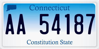 CT license plate AA54187