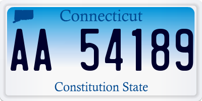 CT license plate AA54189