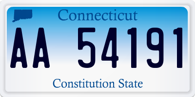 CT license plate AA54191