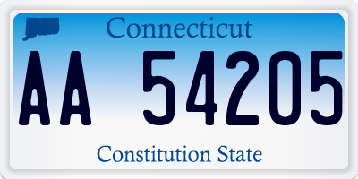 CT license plate AA54205