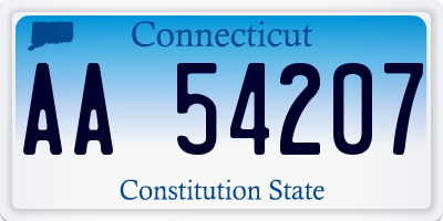 CT license plate AA54207