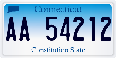 CT license plate AA54212