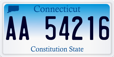 CT license plate AA54216