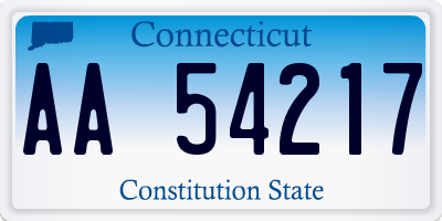 CT license plate AA54217