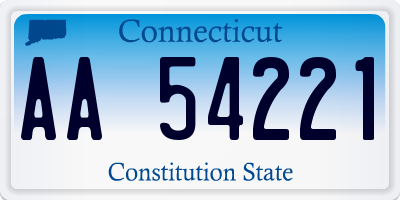 CT license plate AA54221