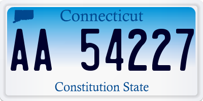 CT license plate AA54227